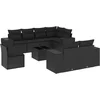Image de vidaXL - 9-delige - Loungeset - met - kussens - poly - rattan - zwart