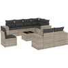 Image de vidaXL - 9-delige - Loungeset - met - kussens - poly - rattan - lichtgrijs