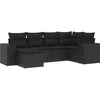 Image de vidaXL - 6-delige - Loungeset - met - kussens - poly - rattan - zwart