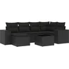 Image de vidaXL - 7-delige - Loungeset - met - kussens - poly - rattan - zwart