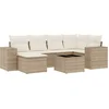 Image de vidaXL - 7-delige - Loungeset - met - kussens - poly - rattan - beige