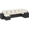 Image de vidaXL - 7-delige - Loungeset - met - kussens - poly - rattan - zwart