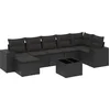 Image de vidaXL - 8-delige - Loungeset - met - kussens - poly - rattan - zwart