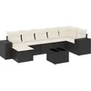 Image de vidaXL - 8-delige - Loungeset - met - kussens - poly - rattan - zwart