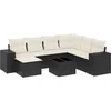 Image de vidaXL - 8-delige - Loungeset - met - kussens - poly - rattan - zwart