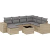 Image de vidaXL - 8-delige - Loungeset - met - kussens - poly - rattan - beige