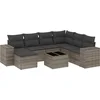 Image de vidaXL - 8-delige - Loungeset - met - kussens - poly - rattan - grijs