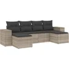 Image de vidaXL - 6-delige - Loungeset - met - kussens - poly - rattan - lichtgrijs