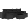 Image de vidaXL - 7-delige - Loungeset - met - kussens - poly - rattan - zwart