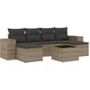 Image de vidaXL - 7-delige - Loungeset - met - kussens - poly - rattan - grijs