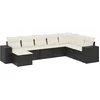 Image de vidaXL - 8-delige - Loungeset - met - kussens - poly - rattan - zwart