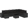 Image de vidaXL - 9-delige - Loungeset - met - kussens - poly - rattan - zwart