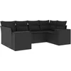 Image de vidaXL - 6-delige - Loungeset - met - kussens - poly - rattan - zwart