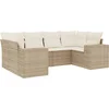 Image de vidaXL - 6-delige - Loungeset - met - kussens - poly - rattan - beige