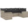 Image de vidaXL - 6-delige - Loungeset - met - kussens - poly - rattan - lichtgrijs