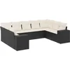 Image de vidaXL - 9-delige - Loungeset - met - kussens - poly - rattan - zwart