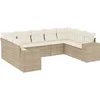 Image de vidaXL - 9-delige - Loungeset - met - kussens - poly - rattan - beige