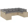 Image de vidaXL - 9-delige - Loungeset - met - kussens - poly - rattan - beige