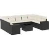 Image de vidaXL - 10-delige - Loungeset - met - kussens - poly - rattan - zwart