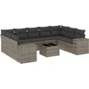 Image de vidaXL - 10-delige - Loungeset - met - kussens - poly - rattan - grijs