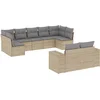 Image de vidaXL - 9-delige - Loungeset - met - kussens - poly - rattan - beige