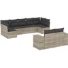 Image de vidaXL - 9-delige - Loungeset - met - kussens - poly - rattan - lichtgrijs