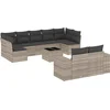 Image de vidaXL - 10-delige - Loungeset - met - kussens - poly - rattan - lichtgrijs