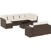 Image de vidaXL - 10-delige - Loungeset - met - kussens - poly - rattan - bruin
