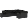 Image de vidaXL - 9-delige - Loungeset - met - kussens - poly - rattan - zwart