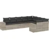 Image de vidaXL - 9-delige - Loungeset - met - kussens - poly - rattan - lichtgrijs