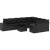 Image de vidaXL - 10-delige - Loungeset - met - kussens - poly - rattan - zwart