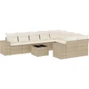 Image de vidaXL - 10-delige - Loungeset - met - kussens - poly - rattan - beige