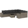 Image de vidaXL - 10-delige - Loungeset - met - kussens - poly - rattan - grijs