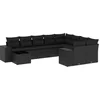 Image de vidaXL - 10-delige - Loungeset - met - kussens - poly - rattan - zwart