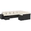 Image de vidaXL - 10-delige - Loungeset - met - kussens - poly - rattan - zwart
