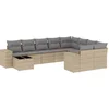 Image de vidaXL - 10-delige - Loungeset - met - kussens - poly - rattan - beige