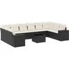 Image de vidaXL - 11-delige - Loungeset - met - kussens - poly - rattan - zwart