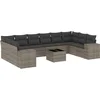 Image de vidaXL - 11-delige - Loungeset - met - kussens - poly - rattan - grijs