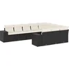 Image de vidaXL - 10-delige - Loungeset - met - kussens - poly - rattan - zwart