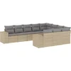 Image de vidaXL - 10-delige - Loungeset - met - kussens - poly - rattan - beige
