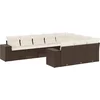 Image de vidaXL - 10-delige - Loungeset - met - kussens - poly - rattan - bruin