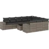 Image de vidaXL - 11-delige - Loungeset - met - kussens - poly - rattan - grijs