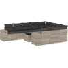 Image de vidaXL - 11-delige - Loungeset - met - kussens - poly - rattan - lichtgrijs