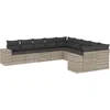 Image de vidaXL - 10-delige - Loungeset - met - kussens - poly - rattan - lichtgrijs