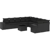 Image de vidaXL - 11-delige - Loungeset - met - kussens - poly - rattan - zwart