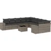 Image de vidaXL - 11-delige - Loungeset - met - kussens - poly - rattan - grijs