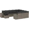 Image de vidaXL - 11-delige - Loungeset - met - kussens - poly - rattan - grijs