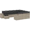Image de vidaXL - 11-delige - Loungeset - met - kussens - poly - rattan - lichtgrijs