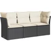Image de vidaXL - 3-delige - Loungeset - met - kussens - poly - rattan - zwart