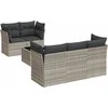 Image de vidaXL - 6-delige - Loungeset - met - kussens - poly - rattan - lichtgrijs